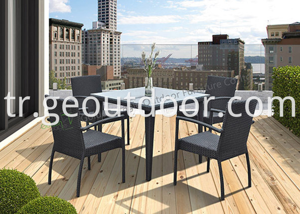 square wicker patio dining set